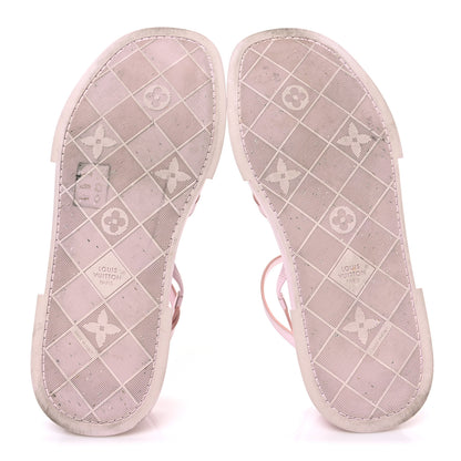 Louis Vuitton LV X TM Cherry Blossom Calfskin Maya Flatform Sandals 40 Light Pink 7 of 11