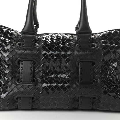 Bottega Veneta Patent Nappa Intrecciato Accordion Satchel Black 7 of 9