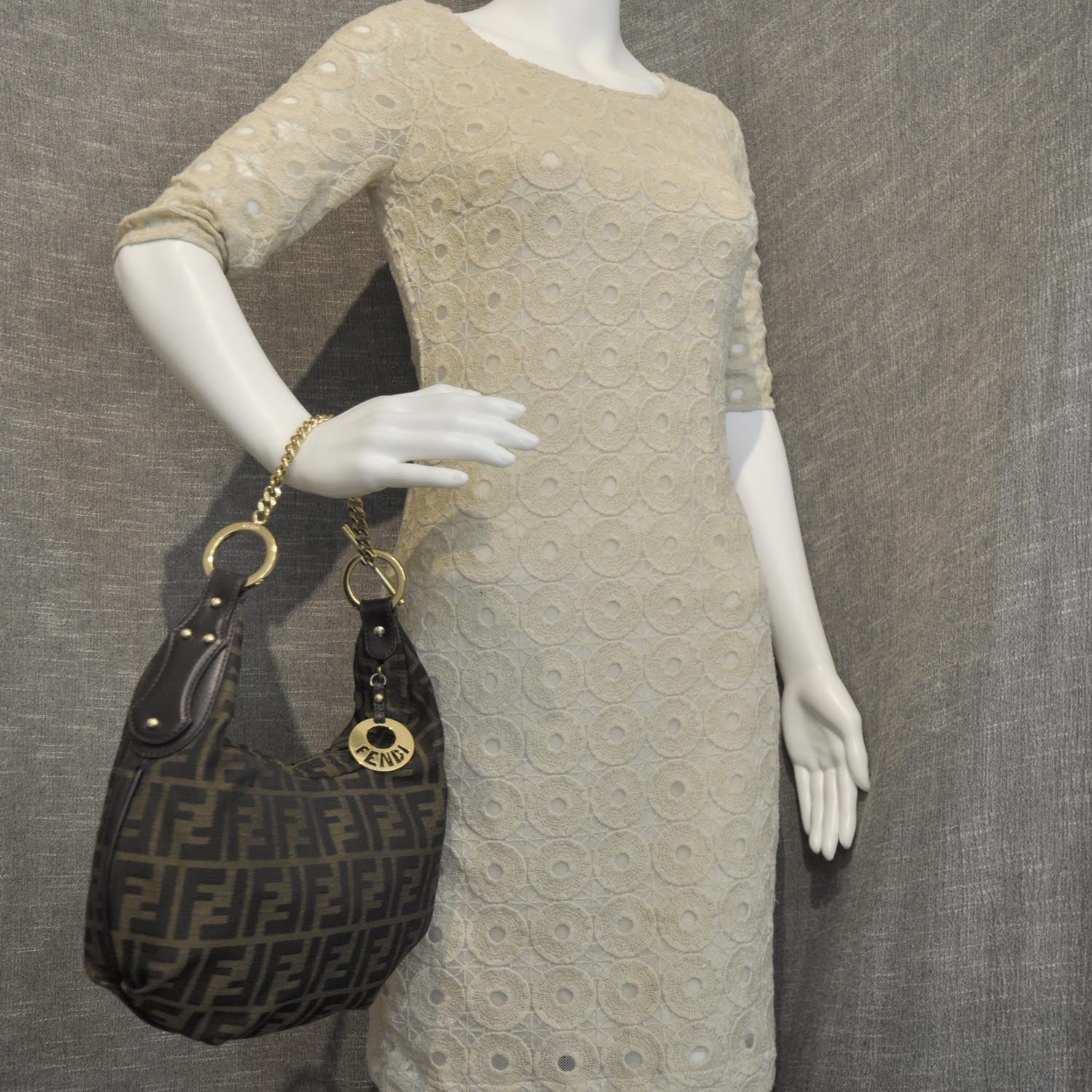 Fendi Zucca Chef Chain Hobo Tobacco 2 of 11