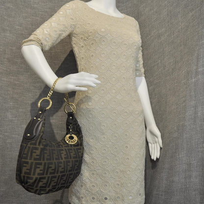Fendi Zucca Chef Chain Hobo Tobacco 2 of 11