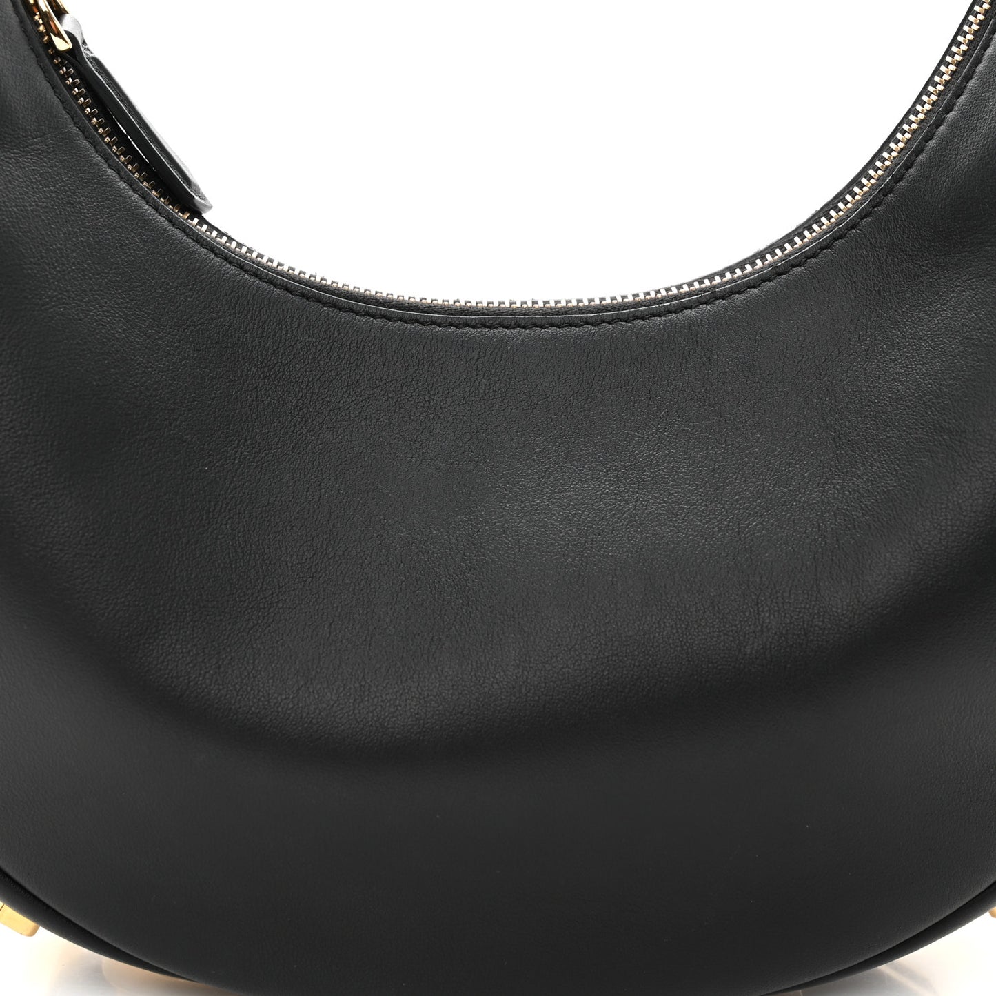 Vitello Grace Matte Small Fendigraphy Hobo Bag Black