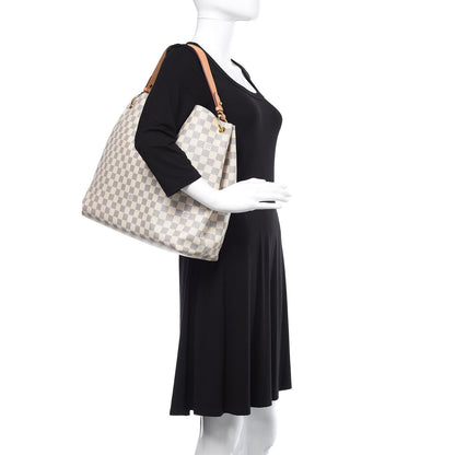 Louis Vuitton Damier Azur Graceful MM Rose Ballerine 2 of 12