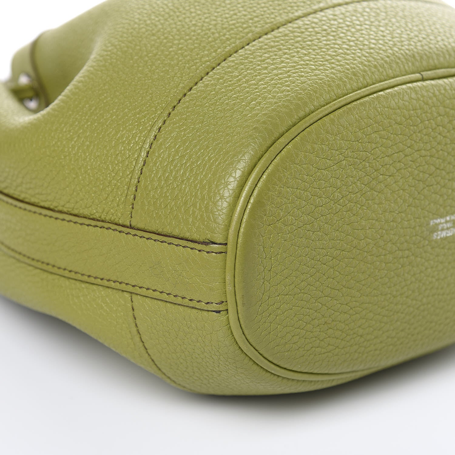 Hermes Taurillon Clemence Market Drawstring 18 Vert Anis 7 of 12