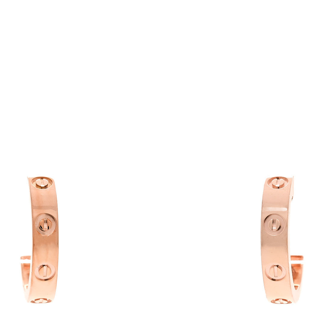 Cartier 18K Pink Gold Small LOVE Hoop Earrings 1 of 5