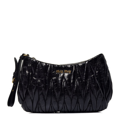 Miu Miu Matelasse Lux Wristlet Clutch Black 1 of 9