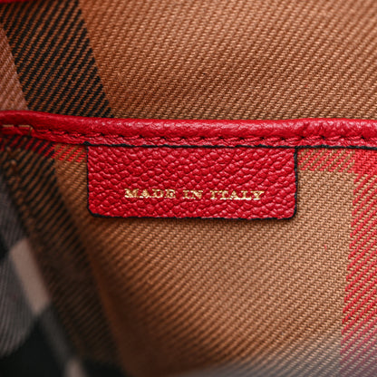 Burberry Soft Grain Calfskin Small Buckle Tote Parade Red 7 of 13