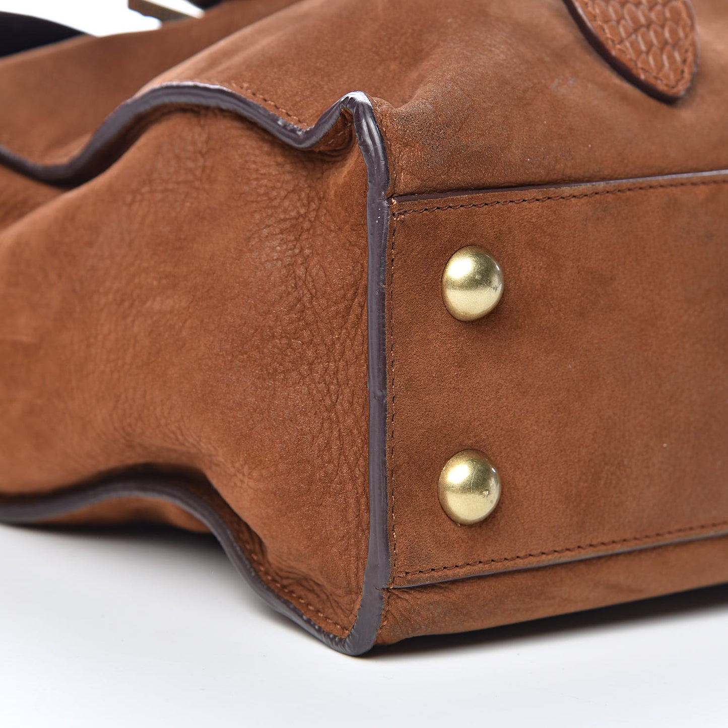Embossed Crocodile Calfskin Nubuck Ted Convertible Messenger Bag Cognac