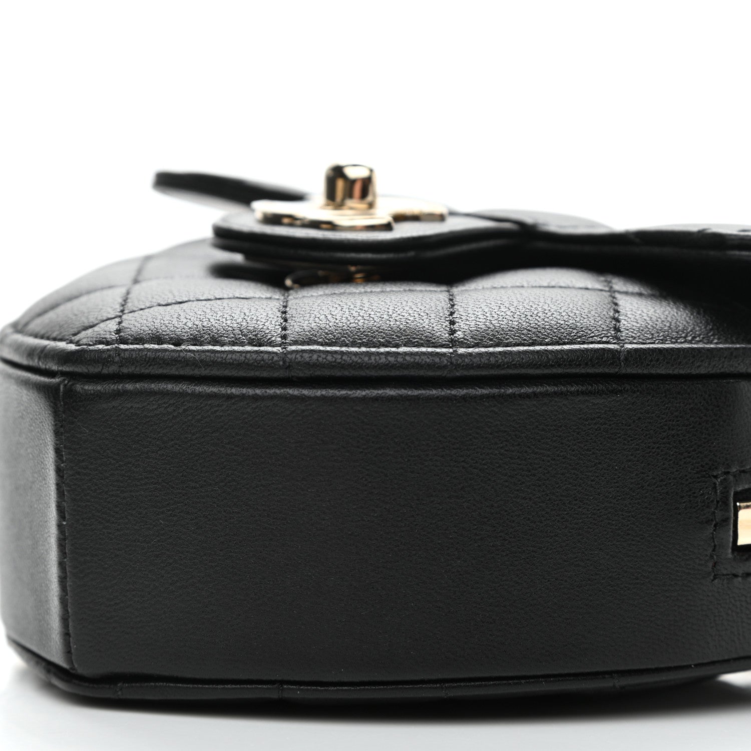Chanel Lambskin Quilted CC In Love Heart Clutch With Chain Black 8 of 9
