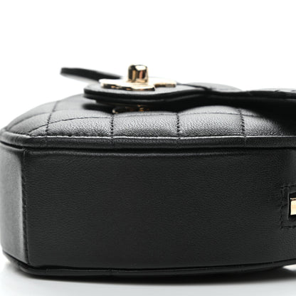 Chanel Lambskin Quilted CC In Love Heart Clutch With Chain Black 8 of 9