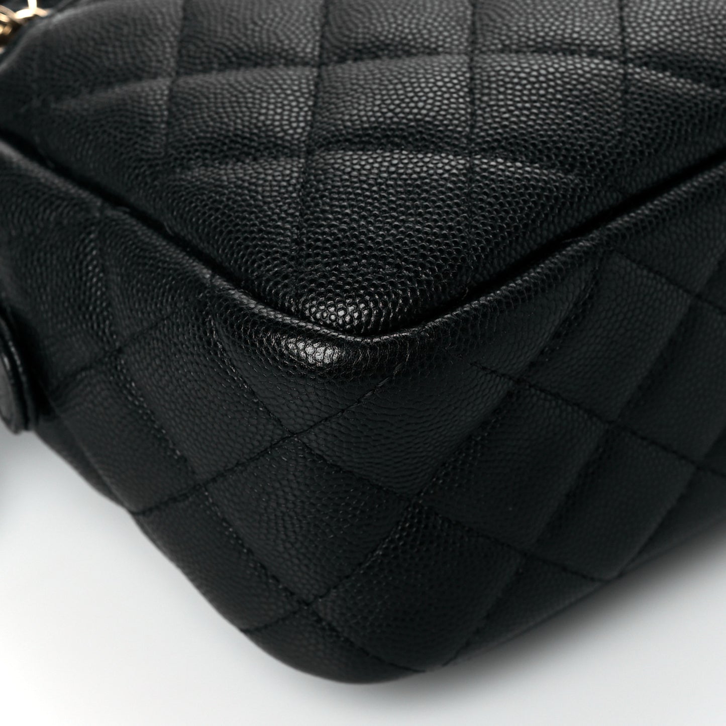 Caviar Quilted Camera Case Black