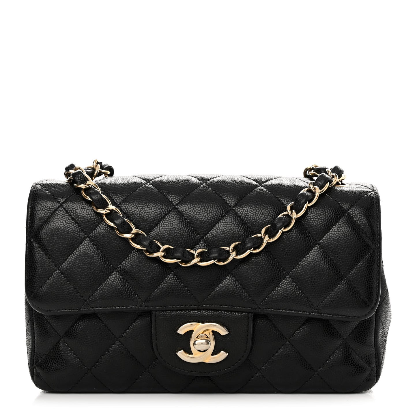 Caviar Quilted Mini Rectangular Flap Black