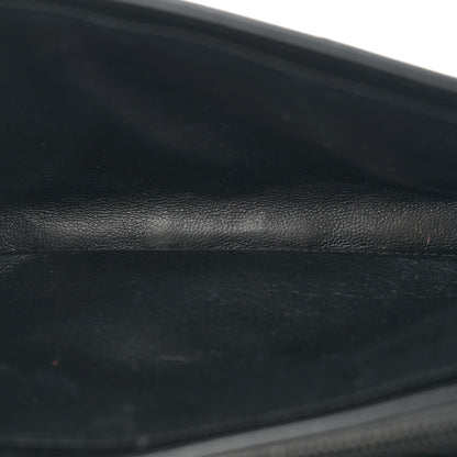 Saint Laurent Grain De Poudre Matelasse Chevron Monogram Monochrome Chain Wallet Black 6 of 11