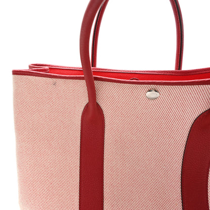 Hermes Twill H Negonda Garden Party Tote 36 MM Ecru Rouge Piment 8 of 12