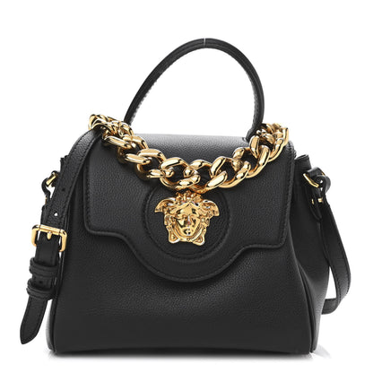 Versace Grained Calfskin Small La Medusa Top Handle Bag Black 1 of 11