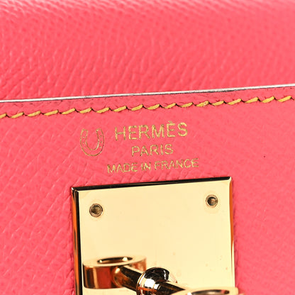 Hermes Epsom Horseshoe Kelly Sellier 28  Rose Azalee Jaune D'or 6 of 10