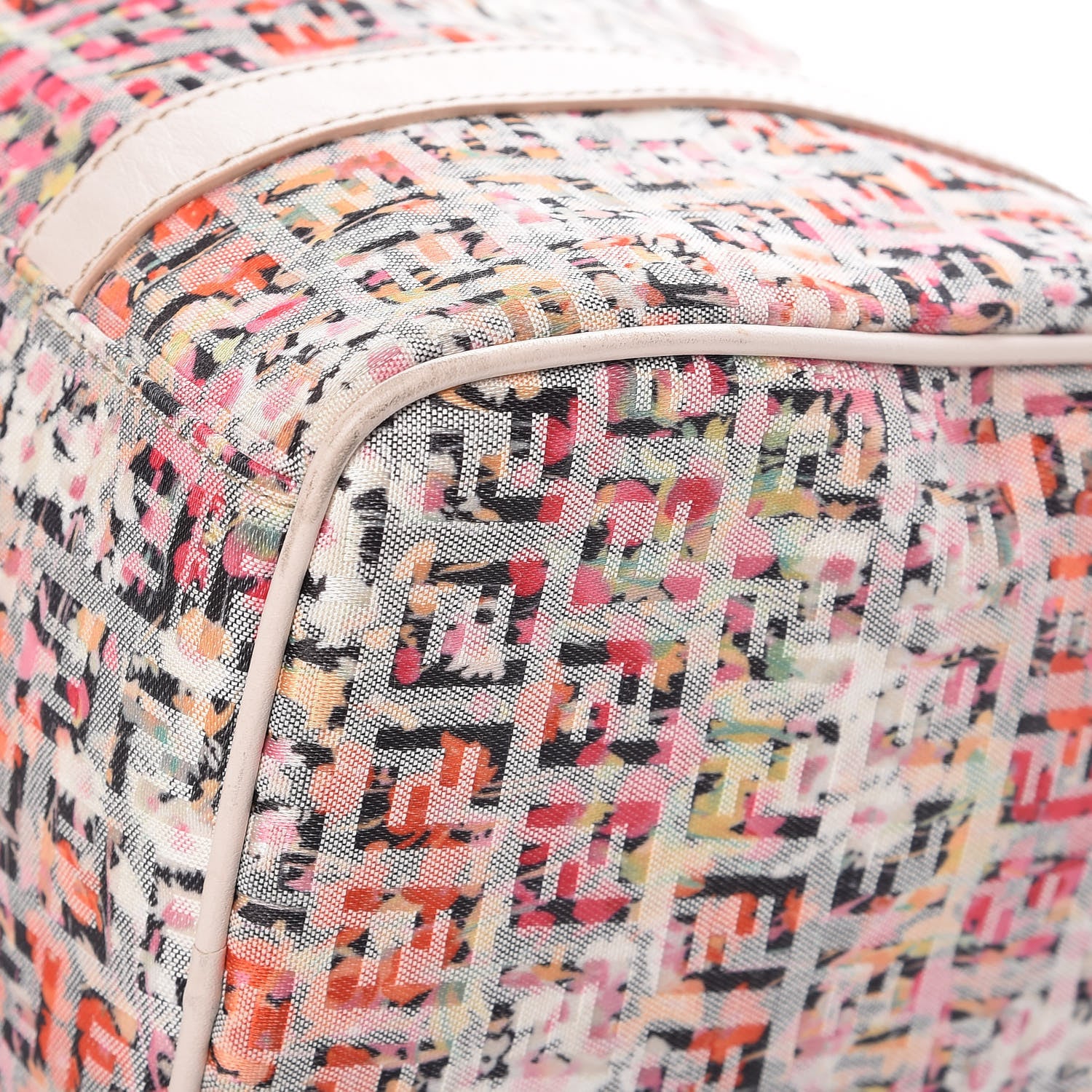 Fendi Zucchino Vitello Floral Forever Boston Rosa Papaya Rosa Confetto 14 of 16