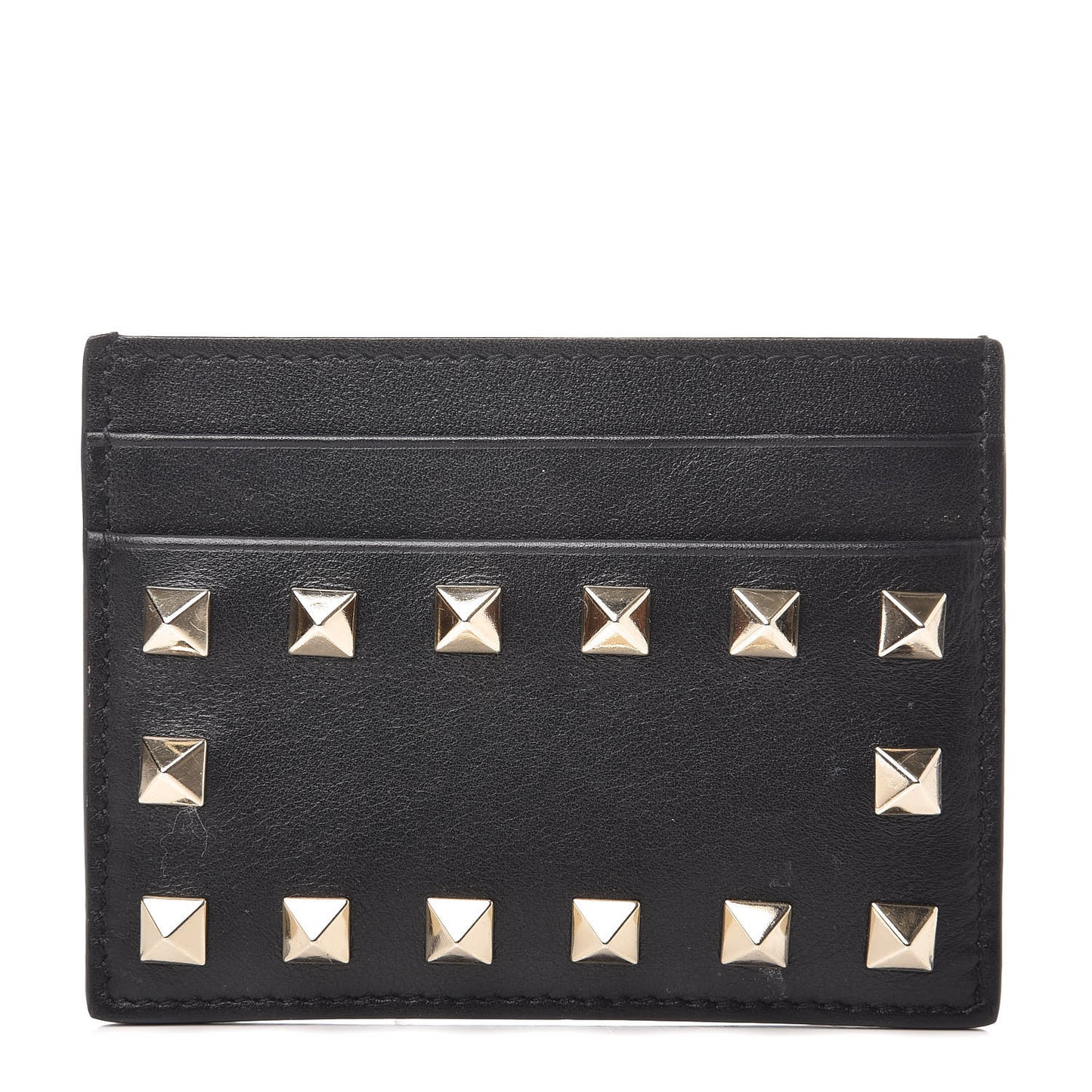 Vitello Rockstud Card Holder Black