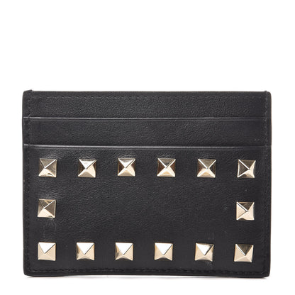 Valentino Garavani Vitello Rockstud Card Holder Black 1 of 9