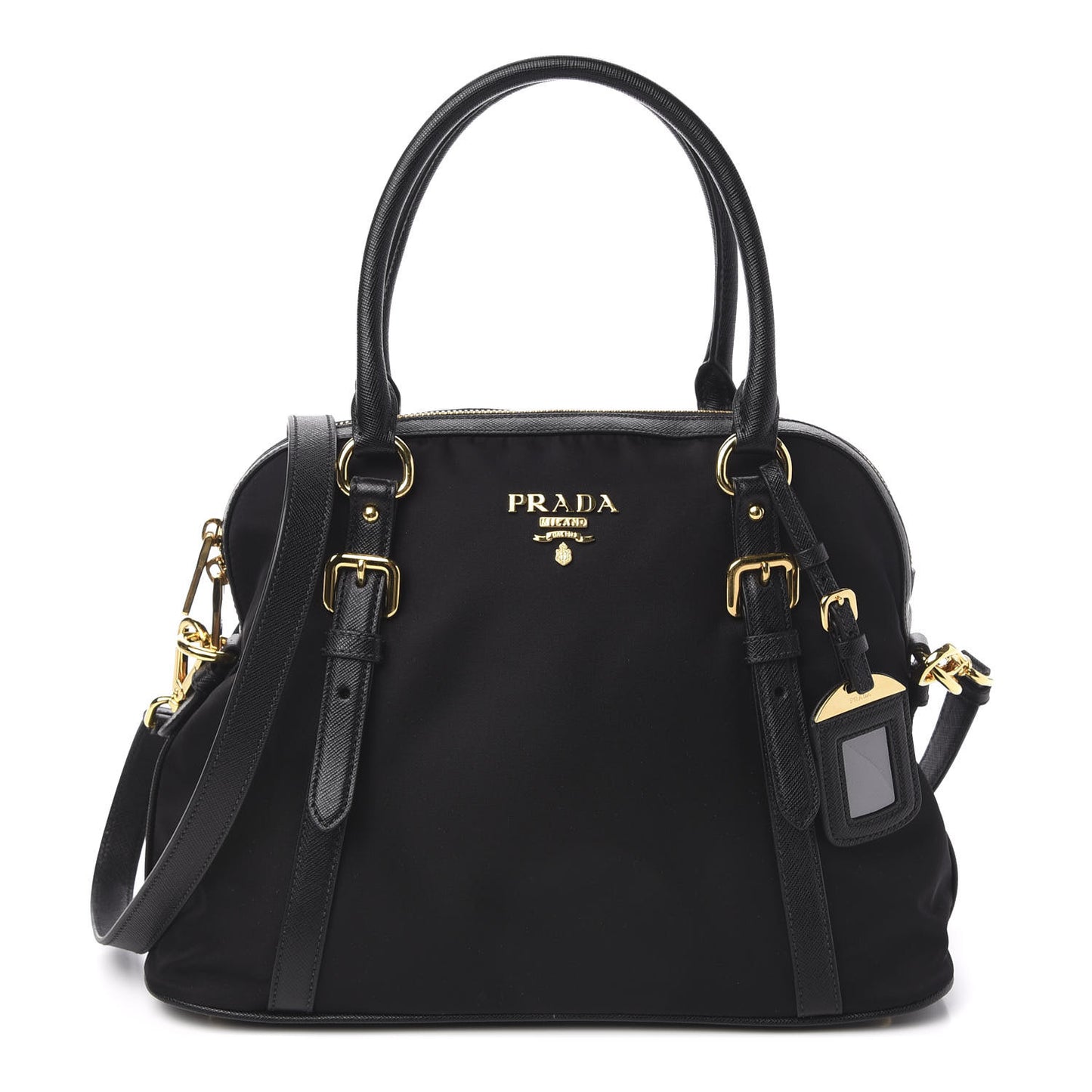 Tessuto Nylon Saffiano Tote Black