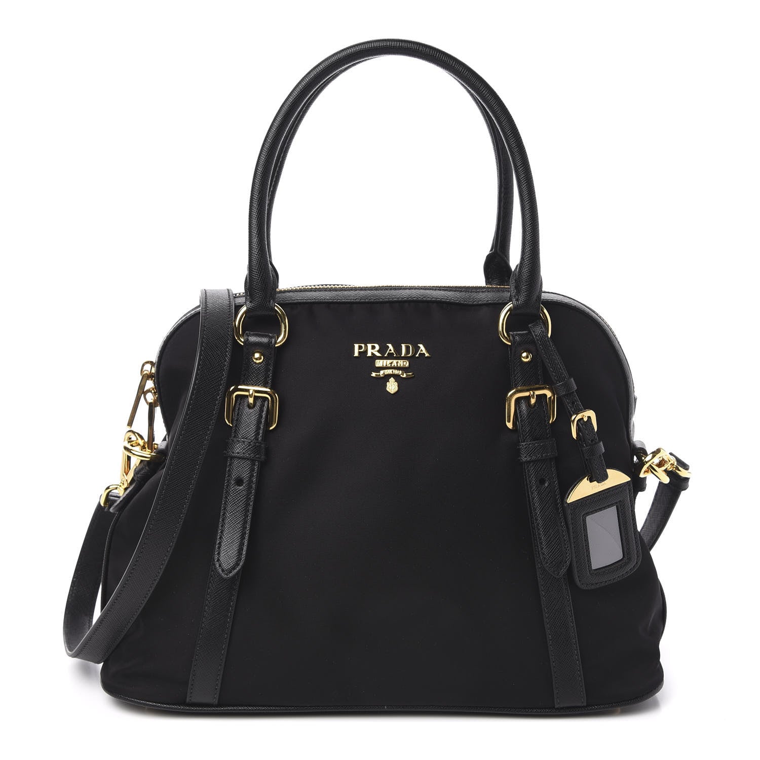 Prada Tessuto Nylon Saffiano Tote Black 1 of 11
