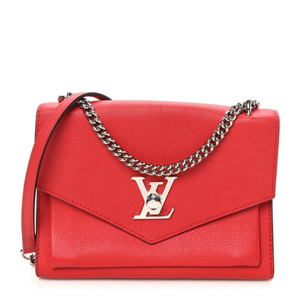 Louis Vuitton Soft Calfskin Mylockme Chain Bag BB Rubis 1 of 9