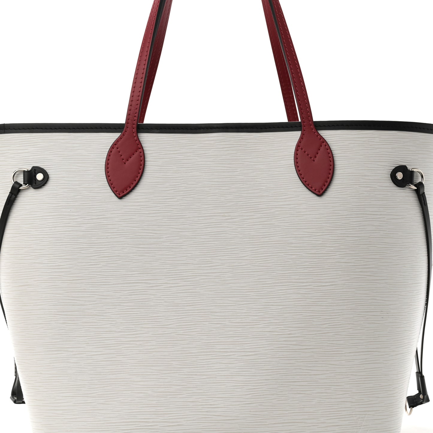 Epi Neverfull MM White Scarlet Black