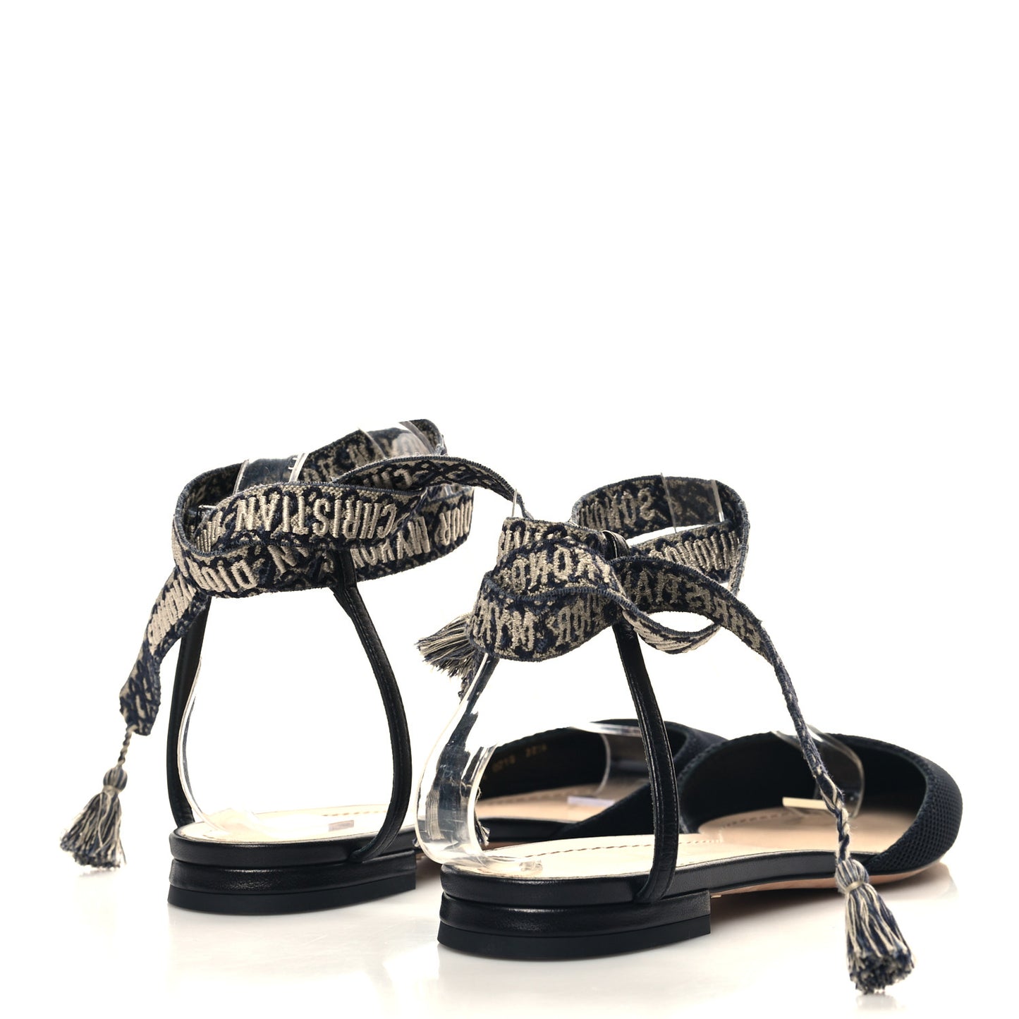Technical Canvas Ribbon J'Adior Wrap Ballet Flats 38.5 Black