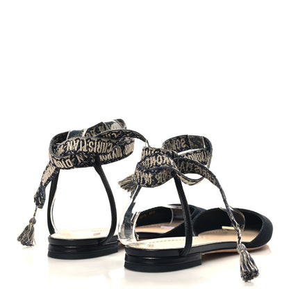 Christian Dior Technical Canvas Ribbon J'Adior Wrap Ballet Flats 38.5 Black 4 of 8