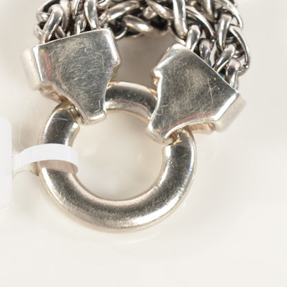 David Yurman Sterling Silver Pave Diamond Double Wheat Chain Necklace 17mm 8 of 8