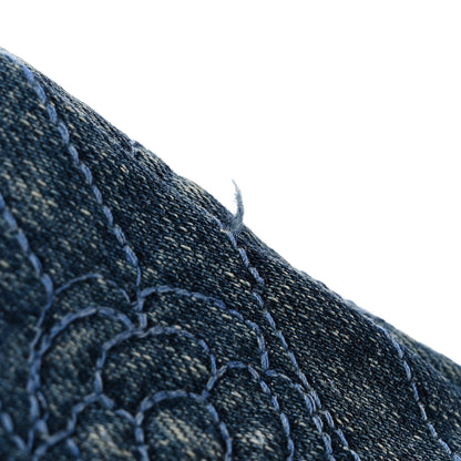 Chanel Denim Quilted Camellia Embroidered Medium Flap Blue 10 of 10