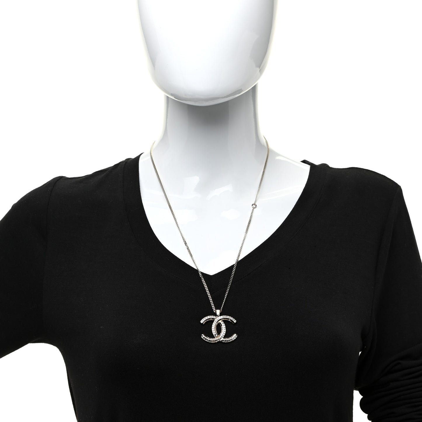 Crystal CC Chain Necklace Gold