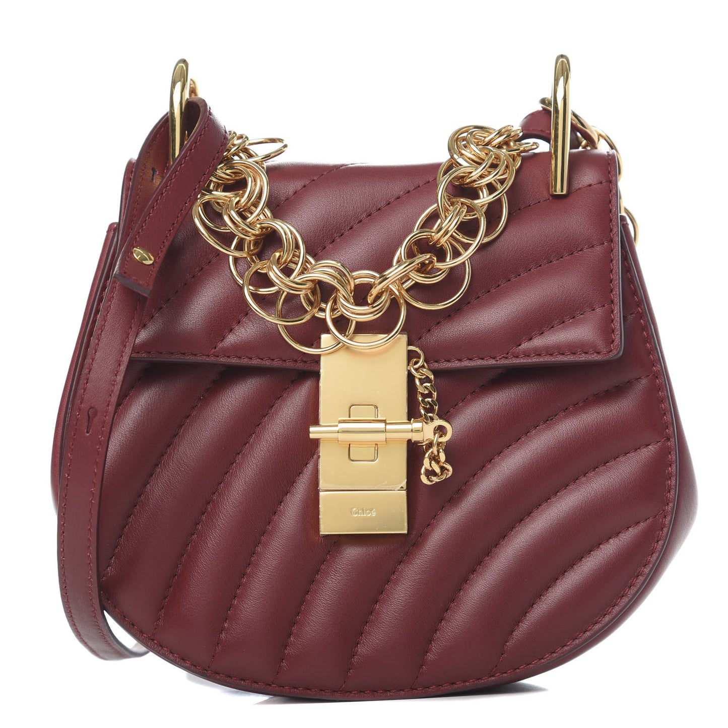 Calfskin Quilted Mini Drew Bijou Shoulder Bag Plum Purple