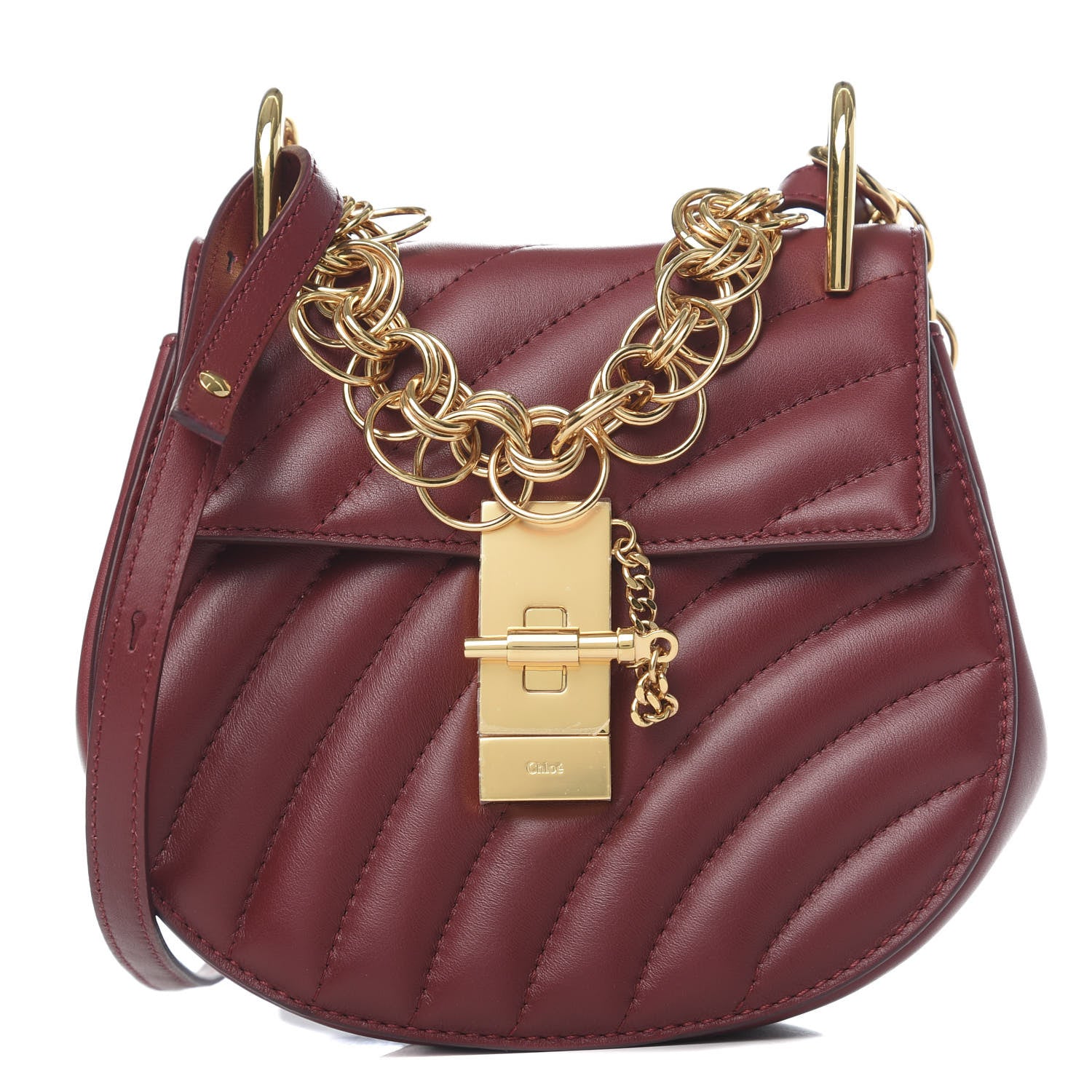 Chloe Calfskin Quilted Mini Drew Bijou Shoulder Bag Plum Purple 1 of 11