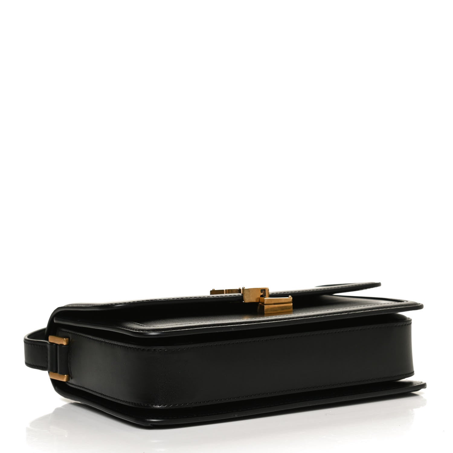 Saint Laurent Box Calfskin Monogram Medium Solferino Satchel Black 4 of 12