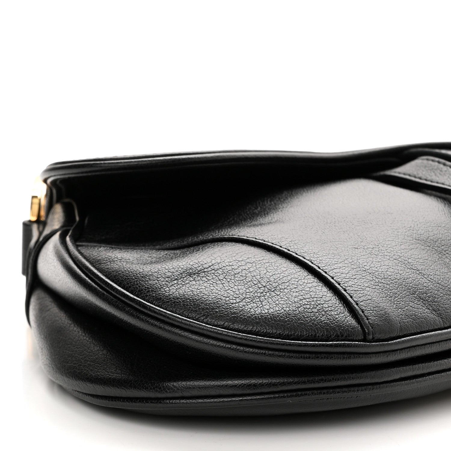 Christian Dior Shiny Goatskin Saddle Bag Black 9 of 11