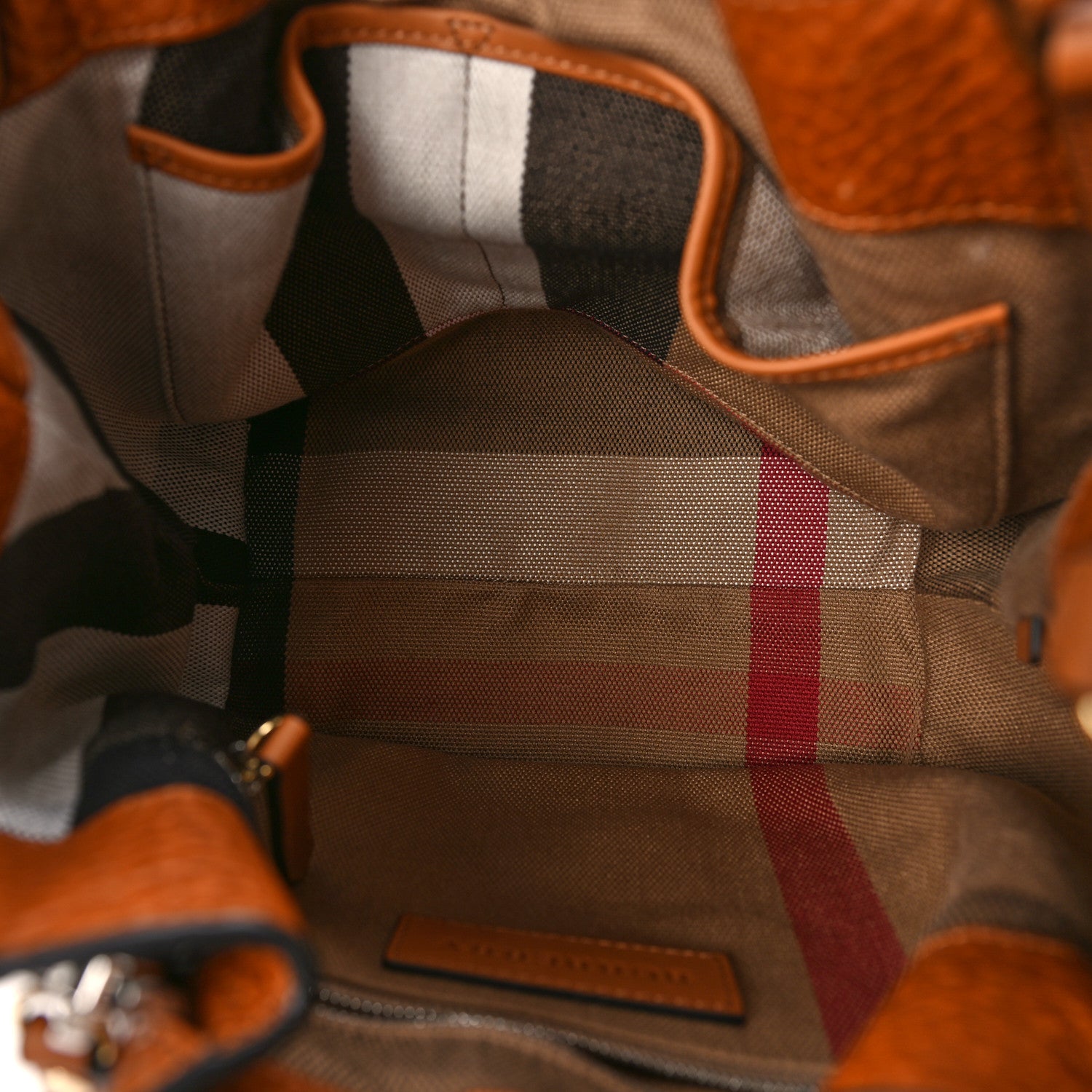 Burberry Grainy Calfskin House Check Small Maidstone Saddle Brown 5 of 9