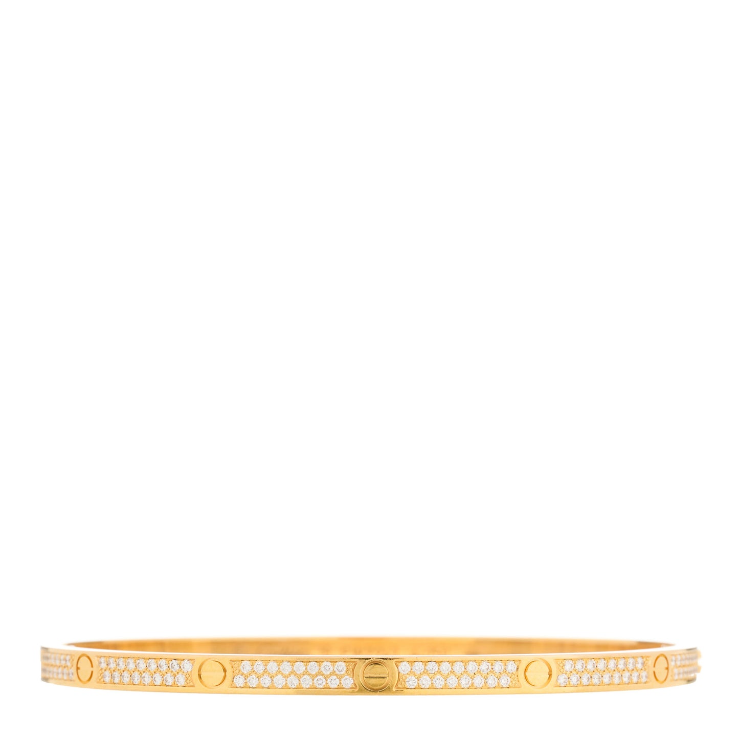 18K Pink Gold Diamond Small LOVE Paved Bracelet 18