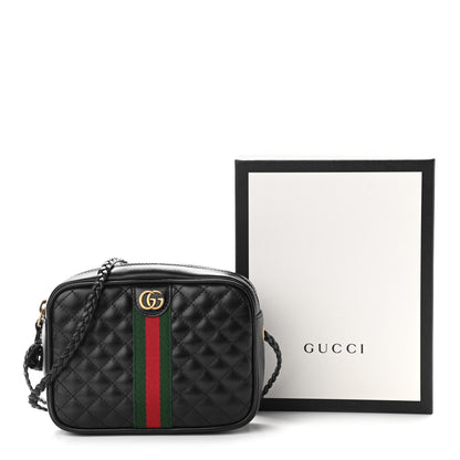 Gucci Calfskin Trapuntata Web Mini GG Shoulder Bag Black 11 of 11