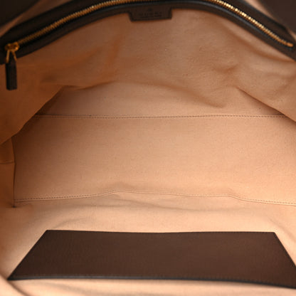 Gucci GG Supreme Monogram Textured Calfskin Web Medium Ophidia Shopping Tote Beige Ebony New Acero 5 of 10