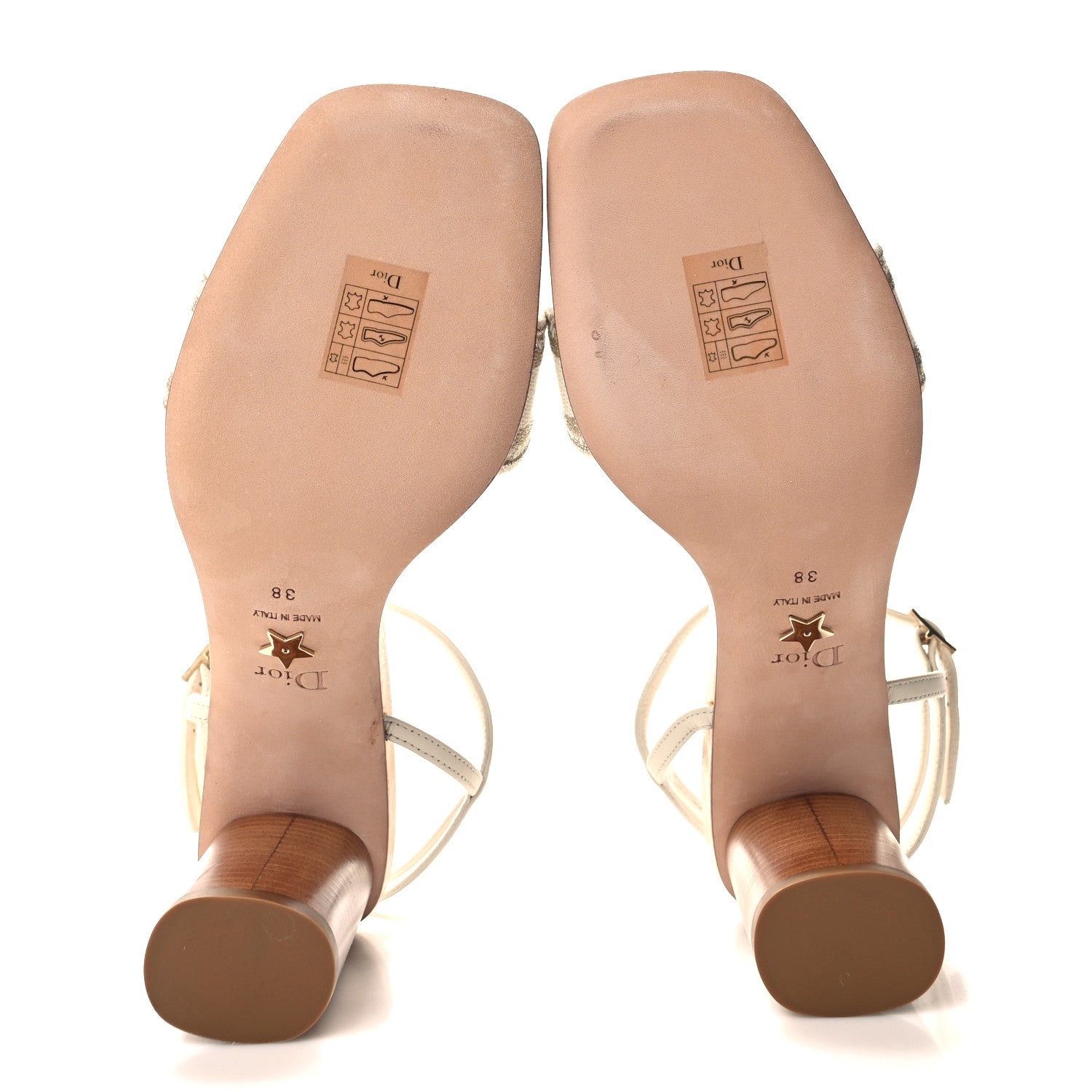 Christian Dior Canvas Lurex Embroidered Dway 80mm Sandals 38 White Gold 5 of 9
