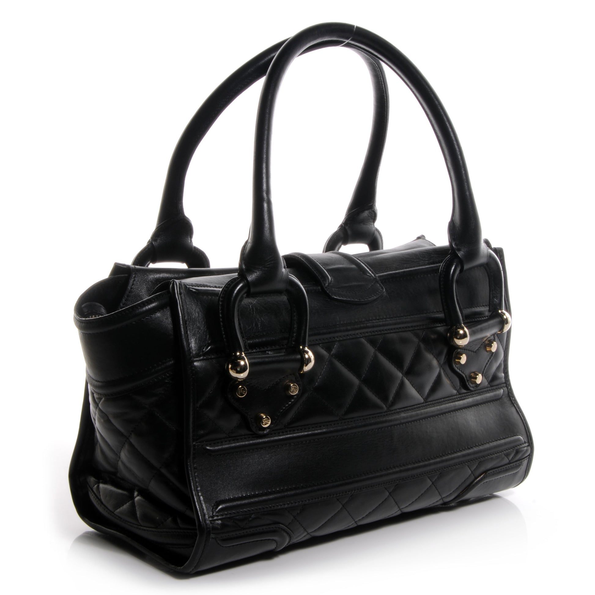 Burberry Leather Quilted Large Manor Tote Black 3 of 9