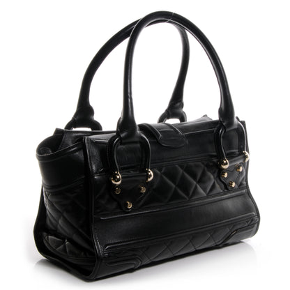 Burberry Leather Quilted Large Manor Tote Black 3 of 9