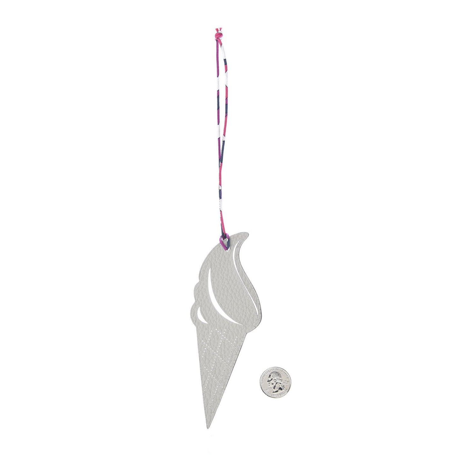 Epsom Togo Petit H Ice Cream Bag Charm Cyclamen Gris Mouette