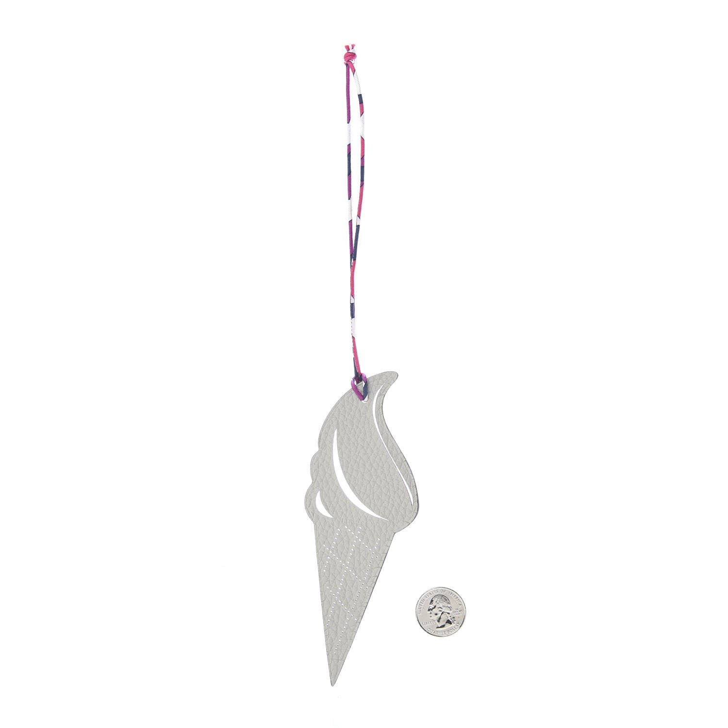 Hermes Epsom Togo Petit H Ice Cream Bag Charm Cyclamen Gris Mouette 2 of 4