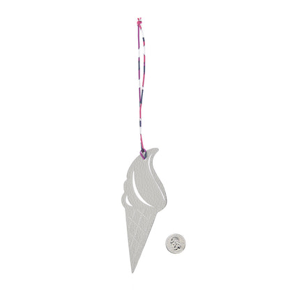 Hermes Epsom Togo Petit H Ice Cream Bag Charm Cyclamen Gris Mouette 2 of 4