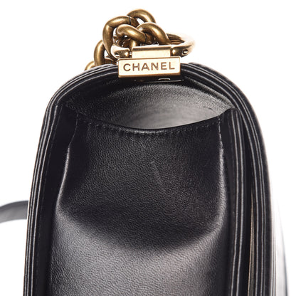 Chanel Lambskin Quilted Medium Boy Flap Pearly Black 14 of 15