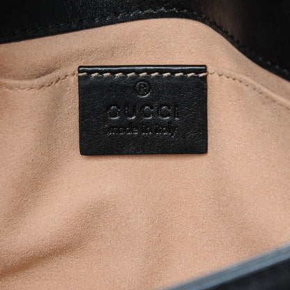 Gucci Calfskin Matelasse Mini GG Marmont Shoulder Bag Black 6 of 6