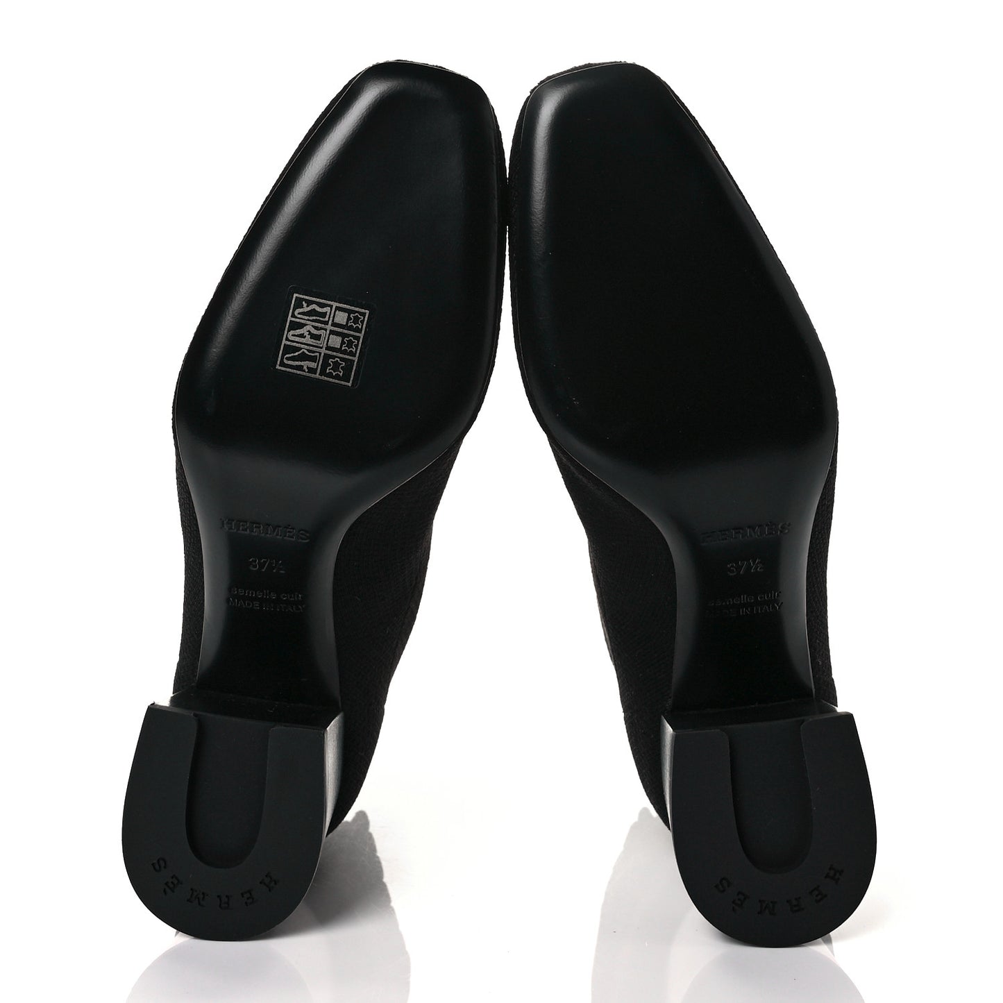 Knit Calfskin Volver Ankle Boots 37.5 Black