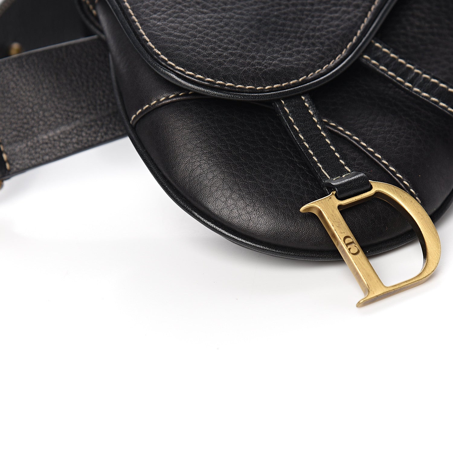 Christian Dior Grained Calfskin Saddle Belt Bag Black 7 of 11