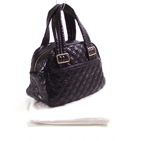 Patent Quilted URSULA Bowler Black